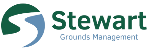 Stewart Grounds Management logo featuring a blue and green circular design with a hollow "S".